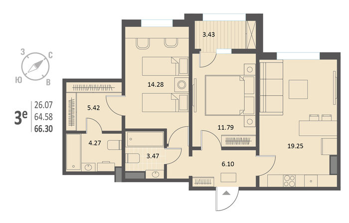 Евротрешки с мастер-спальней